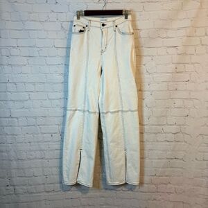 Cotton Citizen Cream Wide Leg Jeans